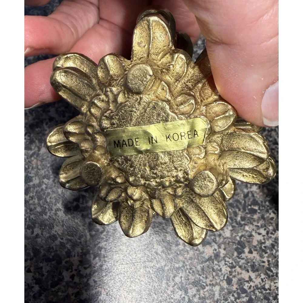 Vintage‎ Brass Pine Cone Candle Holders Set Of 2 Korea Rustic MCM Heavy